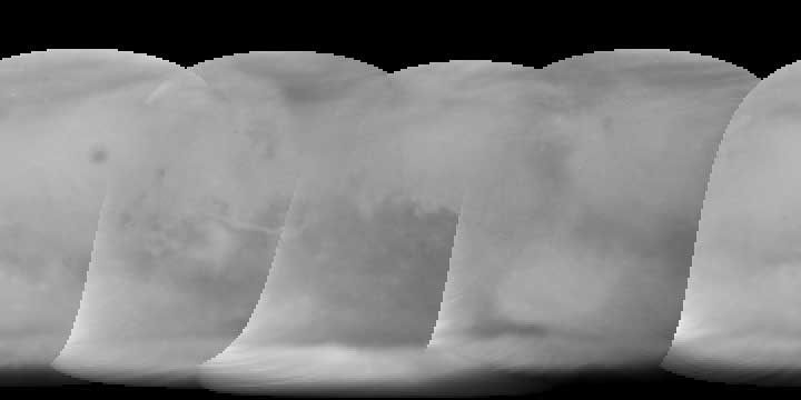 Global Map or Mars, Cylindrical Projection