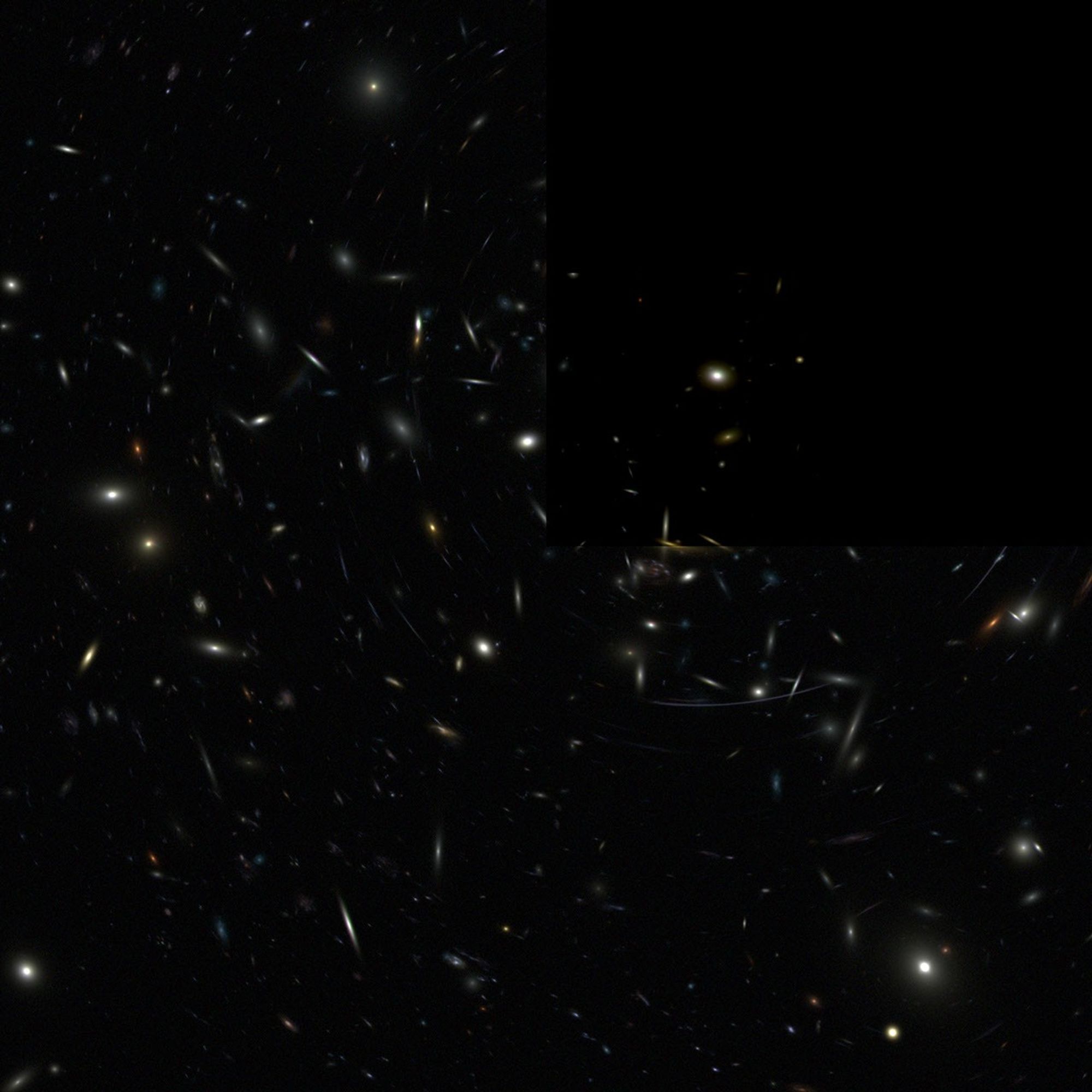 Galaxy Cluster Imaged by WFPC2 (Simulation)
