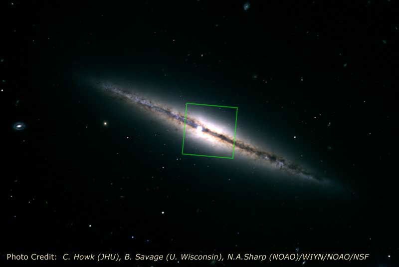 NOAO Ground-Based, Visible-Light Image of NGC 4013 with Outline of the NICMOS Infrared-Light Image