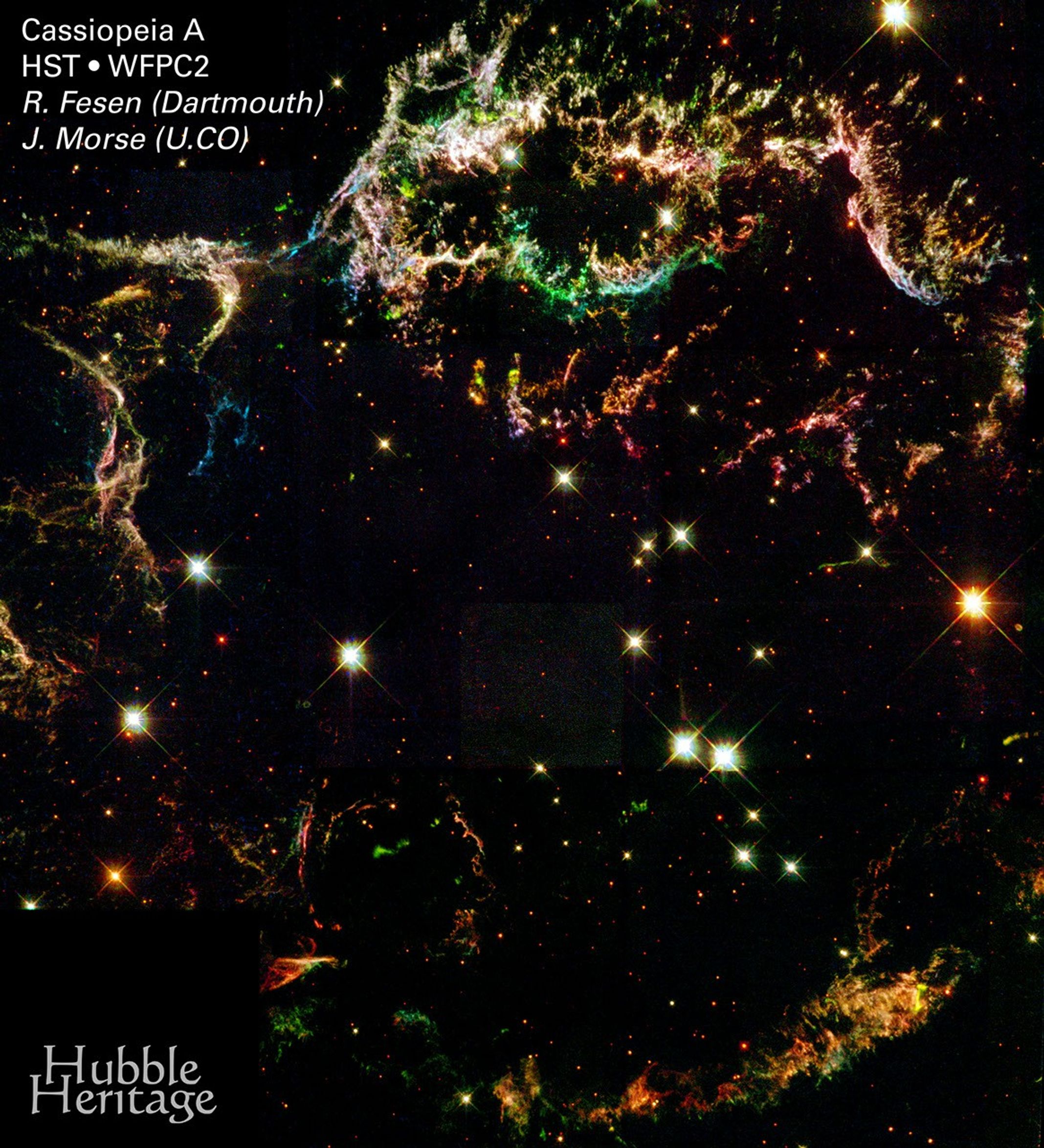 Supernova Remnant Cassiopeia A (Annotated)