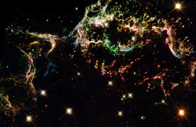 Cassiopeia A: Colorful, Shredded Remains of Old Supernova