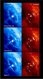 6 Panel of Chandra and Hubble, Close Up