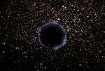 Artist's View of a Black Hole in a Globular Cluster