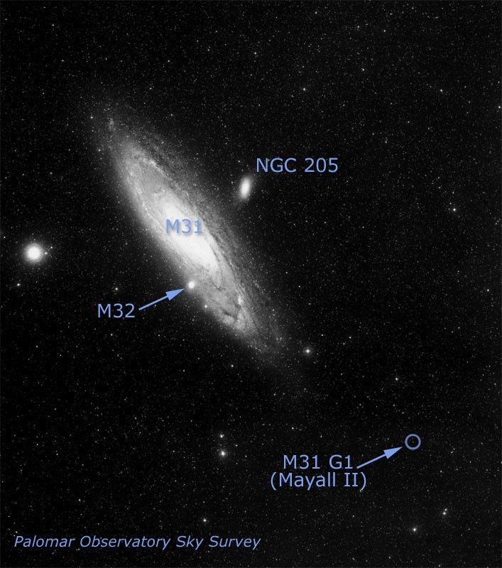 Location of Globular Cluster G1 in Galaxy M31