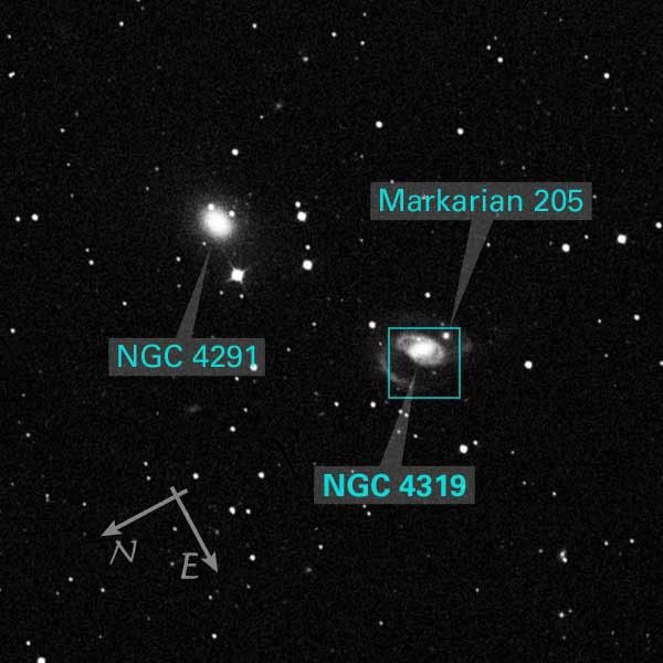 DSS Image of NGC 4319 and NGC 4291