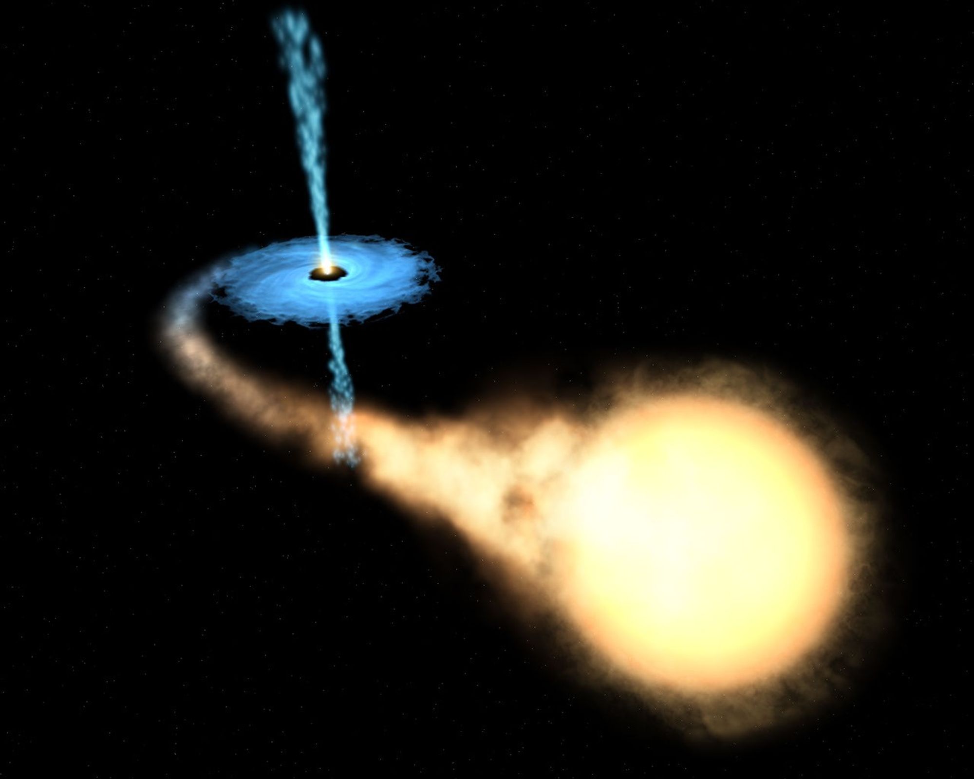 Artist's View of Black Hole and Companion Star GRO J1655-40