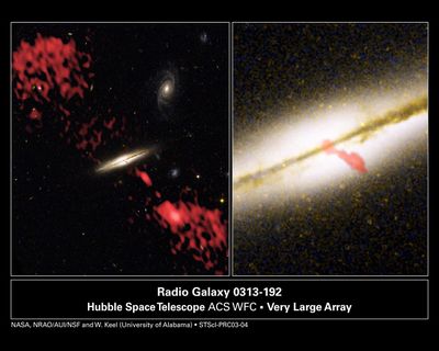 Spiral Galaxy 0313-192 Produces Giant Radio-Emitting Jet