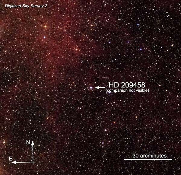Location of Star HD 209458 (Annotated)