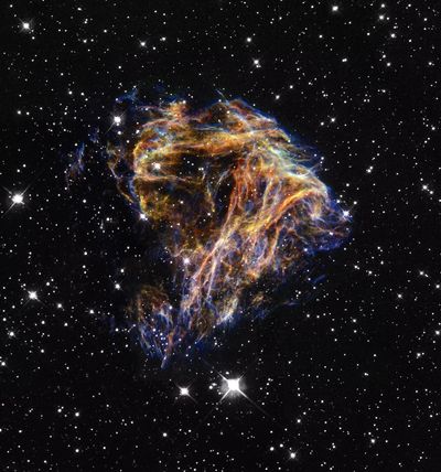 Celestial Fireworks: Sheets of Debris From a Stellar Explosion (N 49, DEM L 190)
