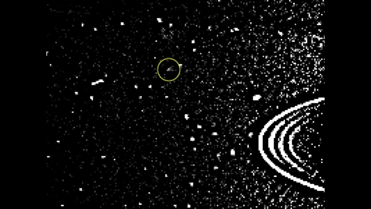 Time-lapse of S/2003 U 1 Oribiting Uranus