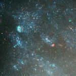 Blue Star Clusters and Distant Galaxies Near Edge of Galaxy NGC 3370