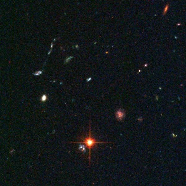 Merging Blue Galaxies (Details from Image of NGC 3370)
