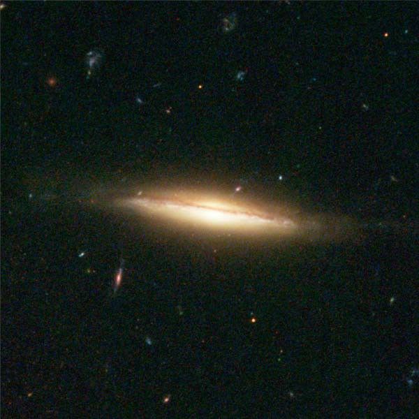 Warped, Edge-On Spiral Galaxy (Details from Image of NGC 3370)
