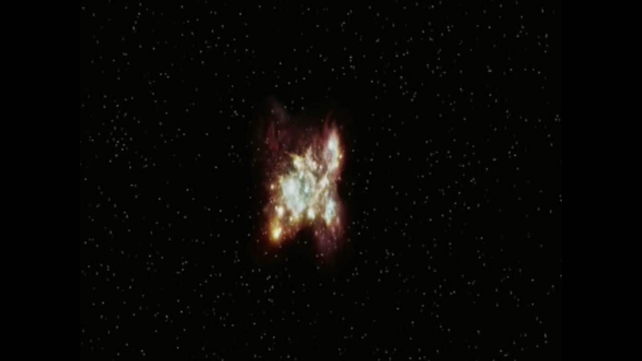 Gravitational Lens Animation: Changing View – Light Bent by Foreground Cluster