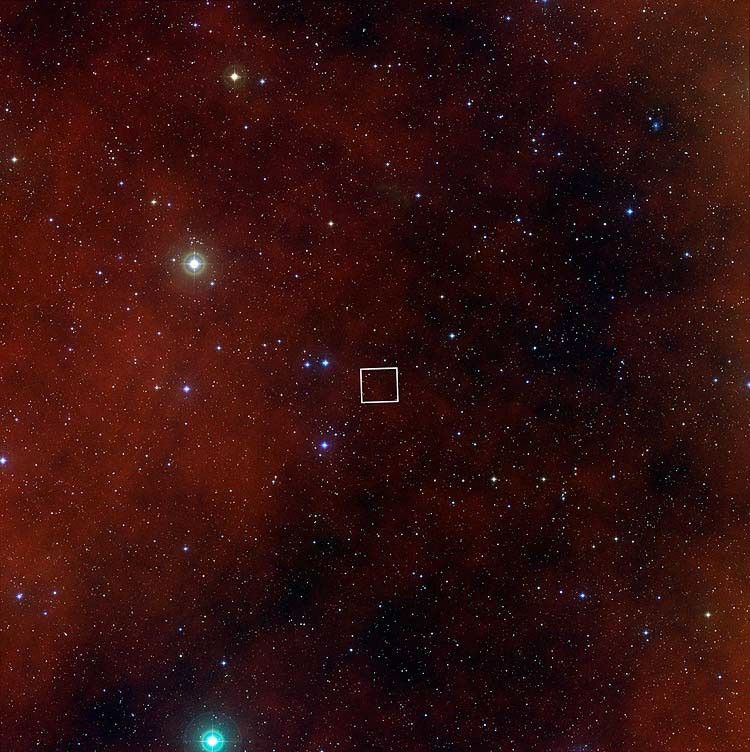 The Lynx Cluster (Ground-Based View, Digitized Sky Survey 2): Location of Lynx Cluster in DSS