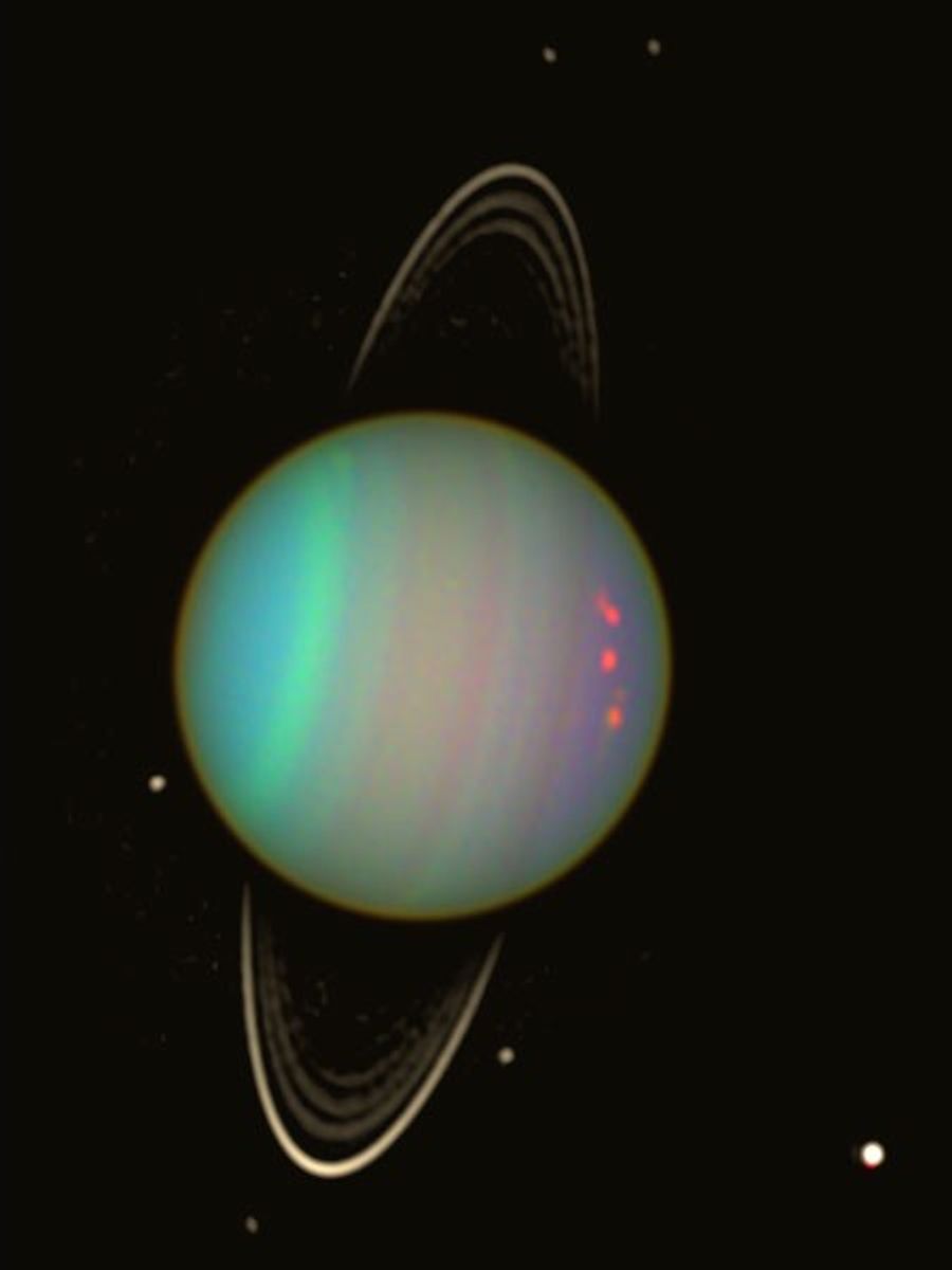 Rings and Moons Circling Uranus