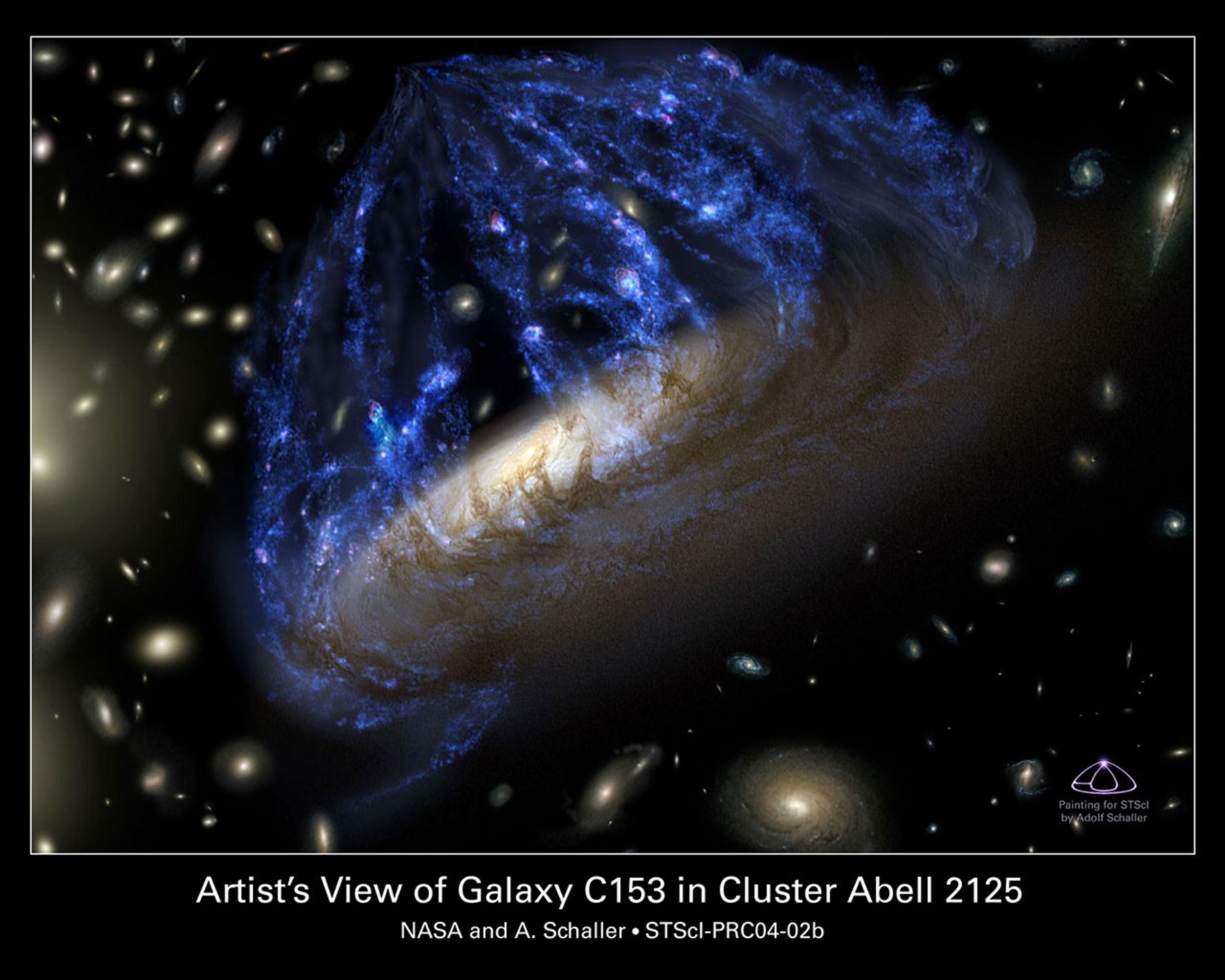 A Disintegrating Galaxy Plows Through Space