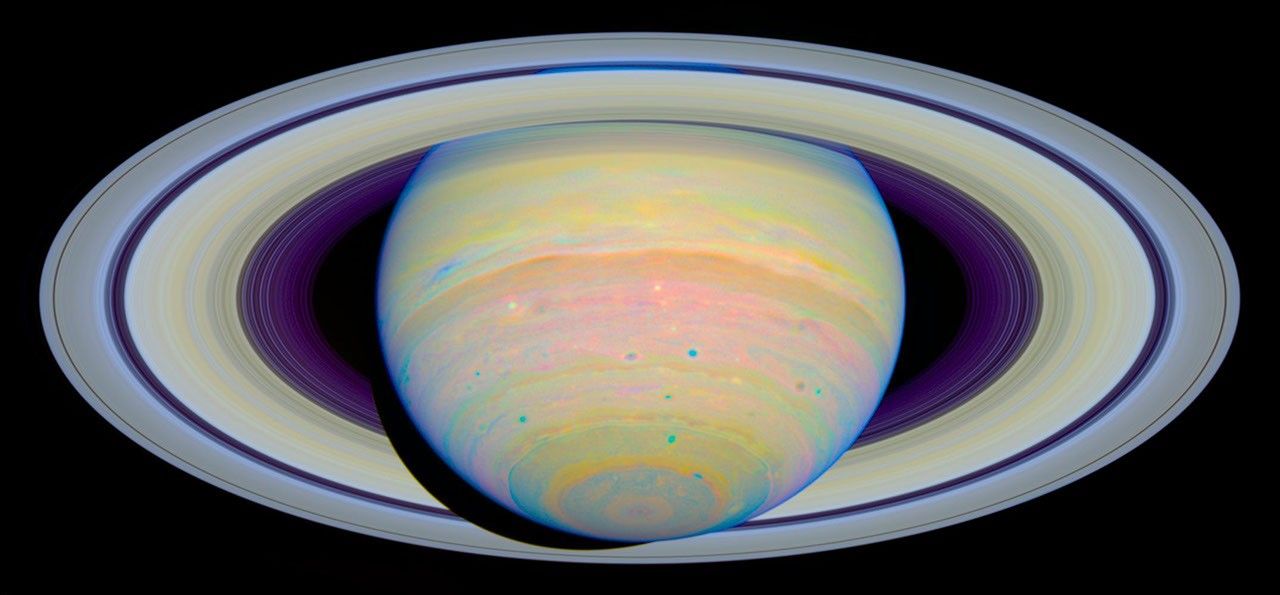 Color-Stretched Visible-Light Composite of Saturn