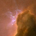 Closeup of Filamentary Structure in Trifid Nebula
