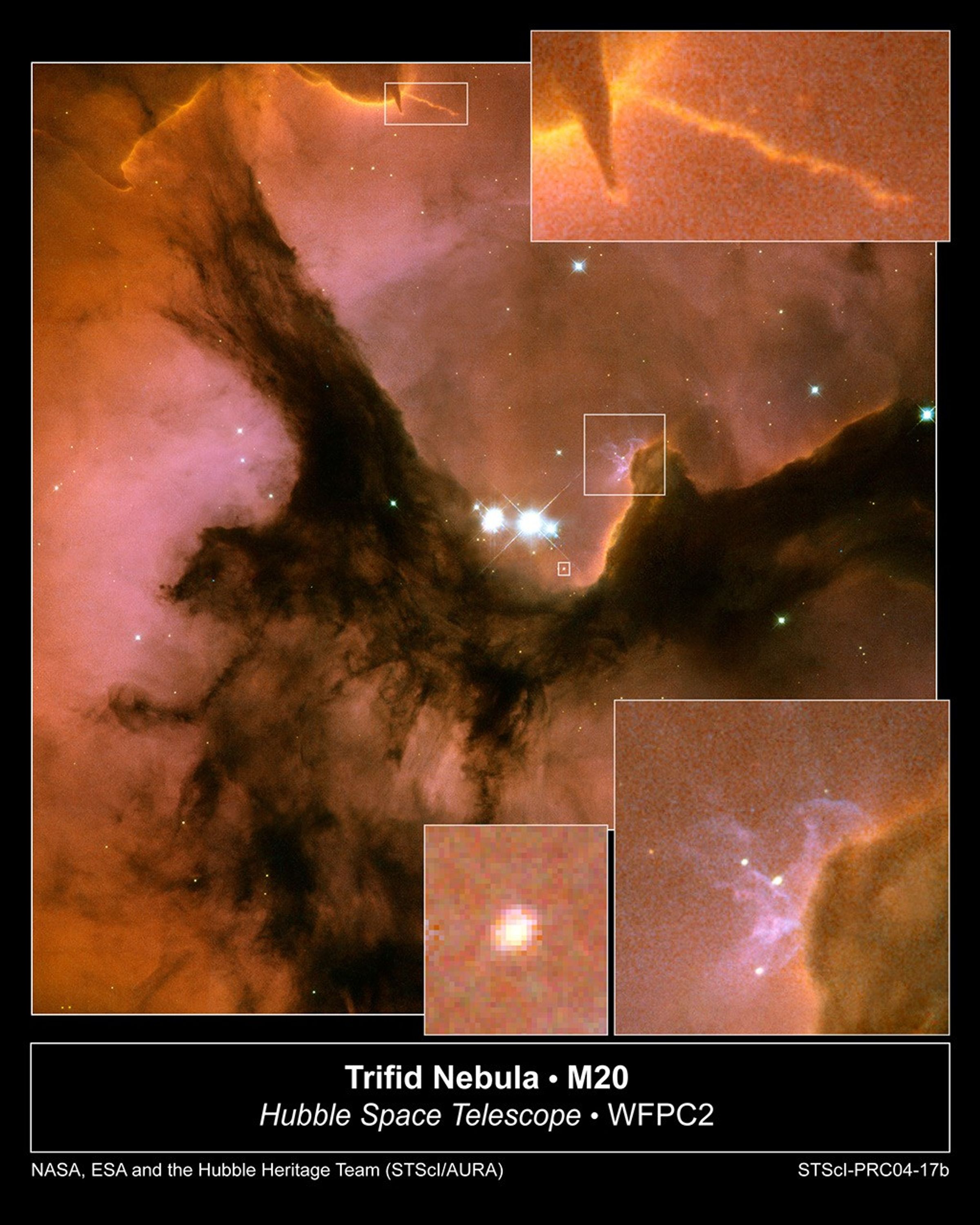 New Hubble Image Reveals Details in the Heart of the Trifid Nebula