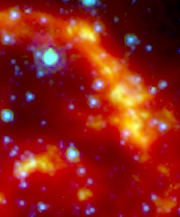 Spitzer Space Telescope: Kepler's Supernova Remnant (close-up, infrared data)