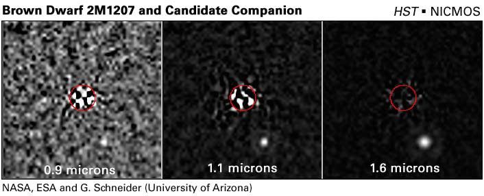 HST/NICMOS Images of 2M1207 and GPCC at Three Near-Infrared Wavelengths