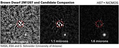 HST/NICMOS Images of 2M1207 and GPCC at Three Near-Infrared Wavelengths