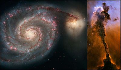 Hubble’s 15th Anniversary Images of the Whirlpool Galaxy (M51) and Eagle Nebula