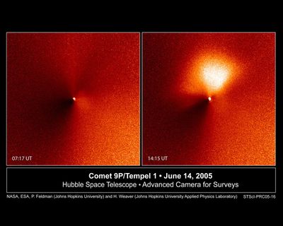 Outburst from Comet Tempel 1, the Target of Deep Impact Space Probe