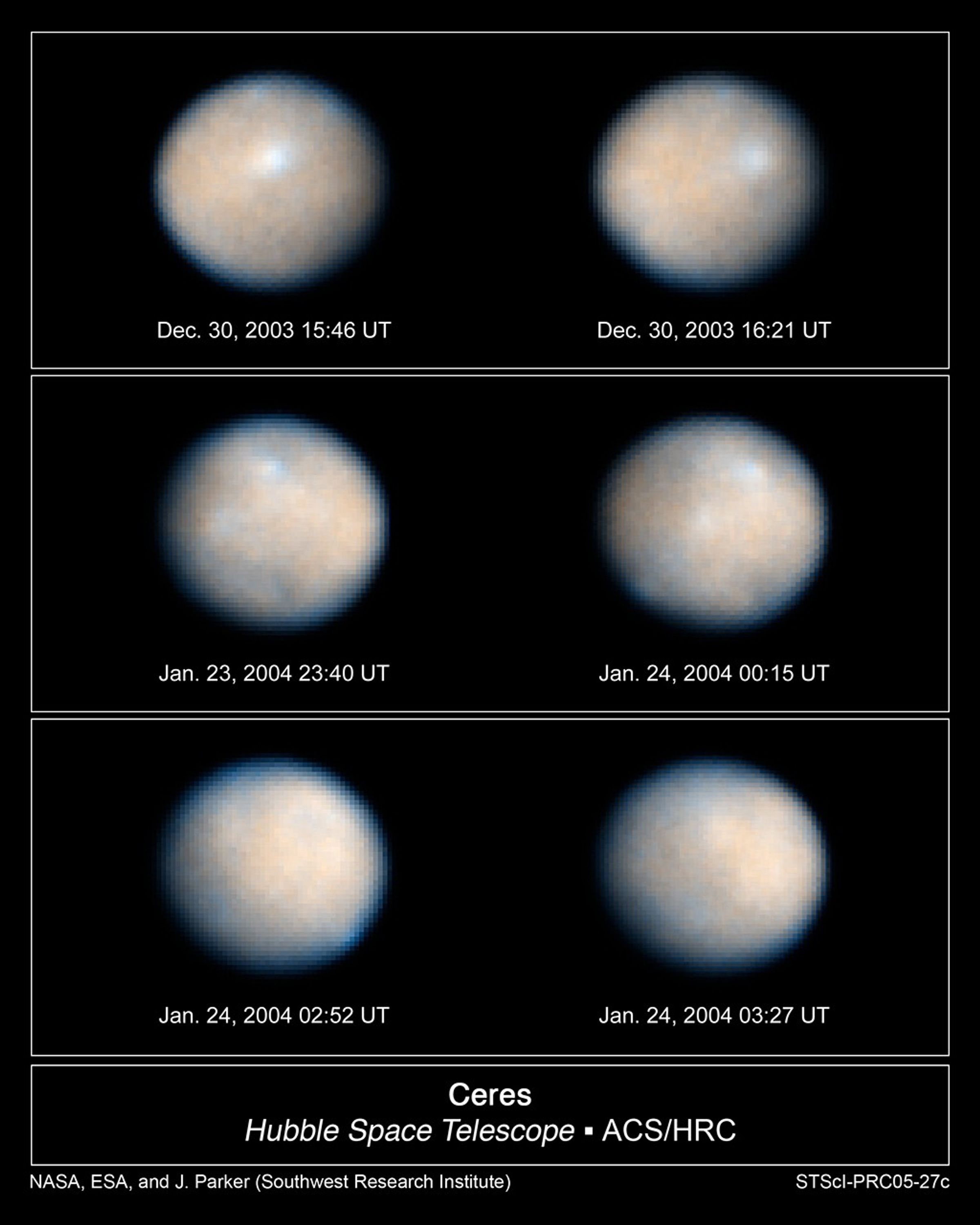 Images of the Asteroid Ceres Rotation