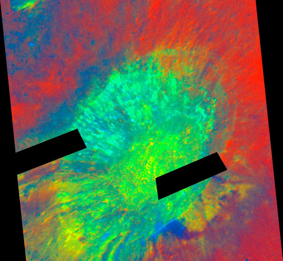 Aristarchus Crater in False Color