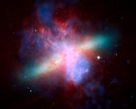 Chandra/Hubble/Spitzer X-ray/Visible/Infrared Image of M82