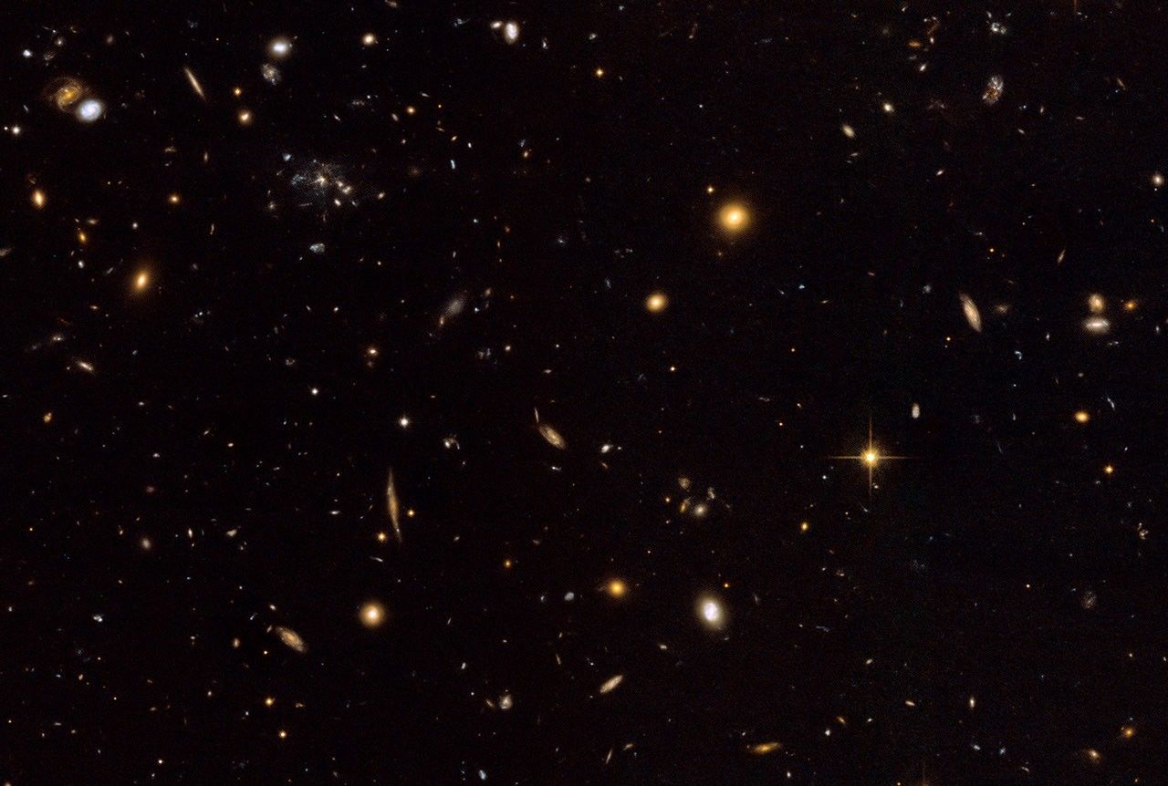 Wide View of Spiderweb Galaxy Field