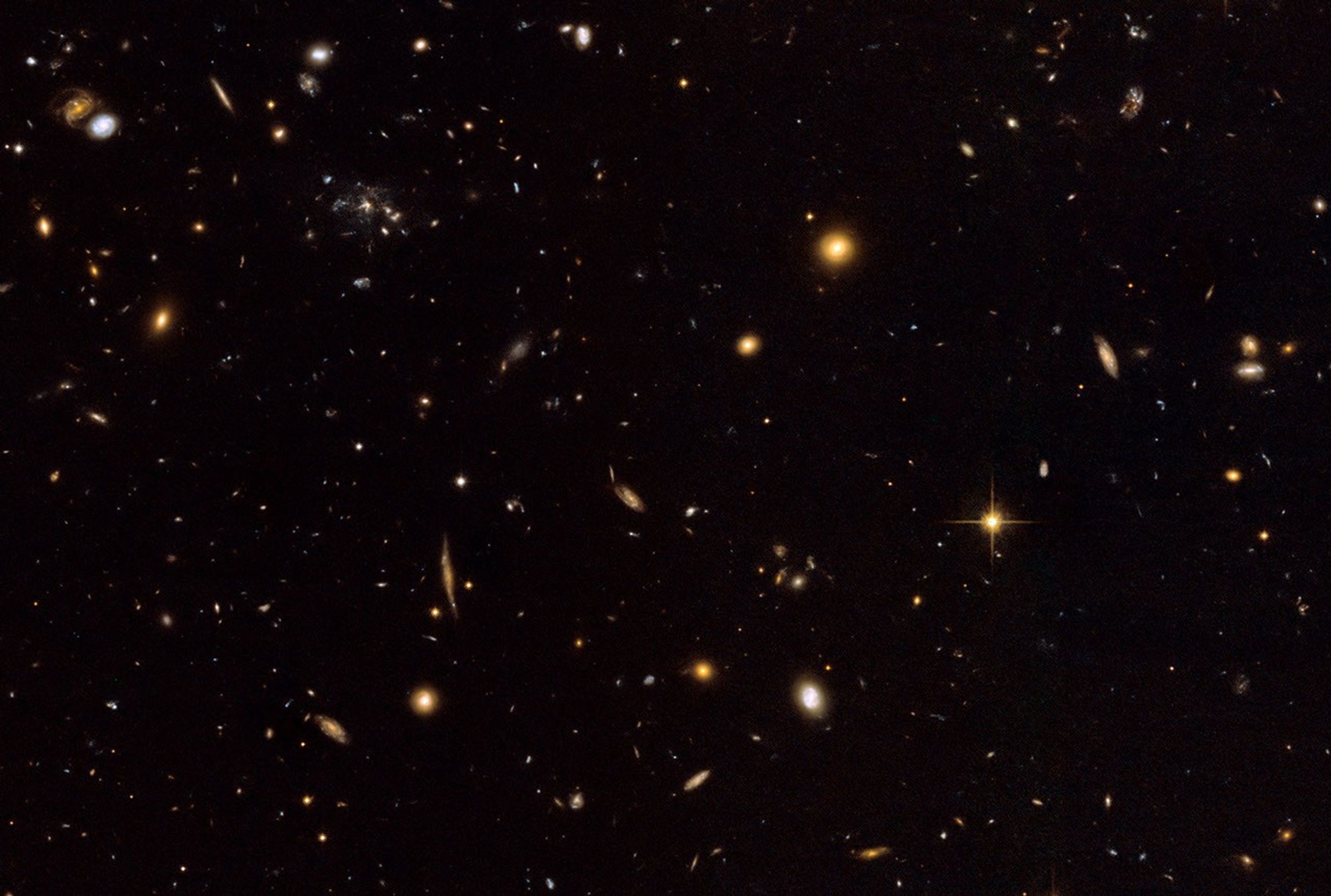 Wide View of Spiderweb Galaxy Field
