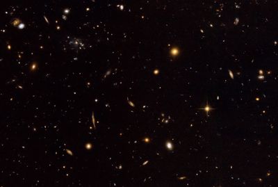 Wide View of Spiderweb Galaxy Field