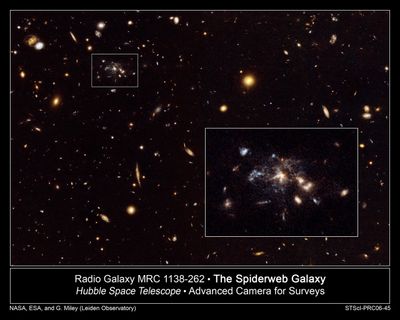 Hubble Captures Galaxy in the Making