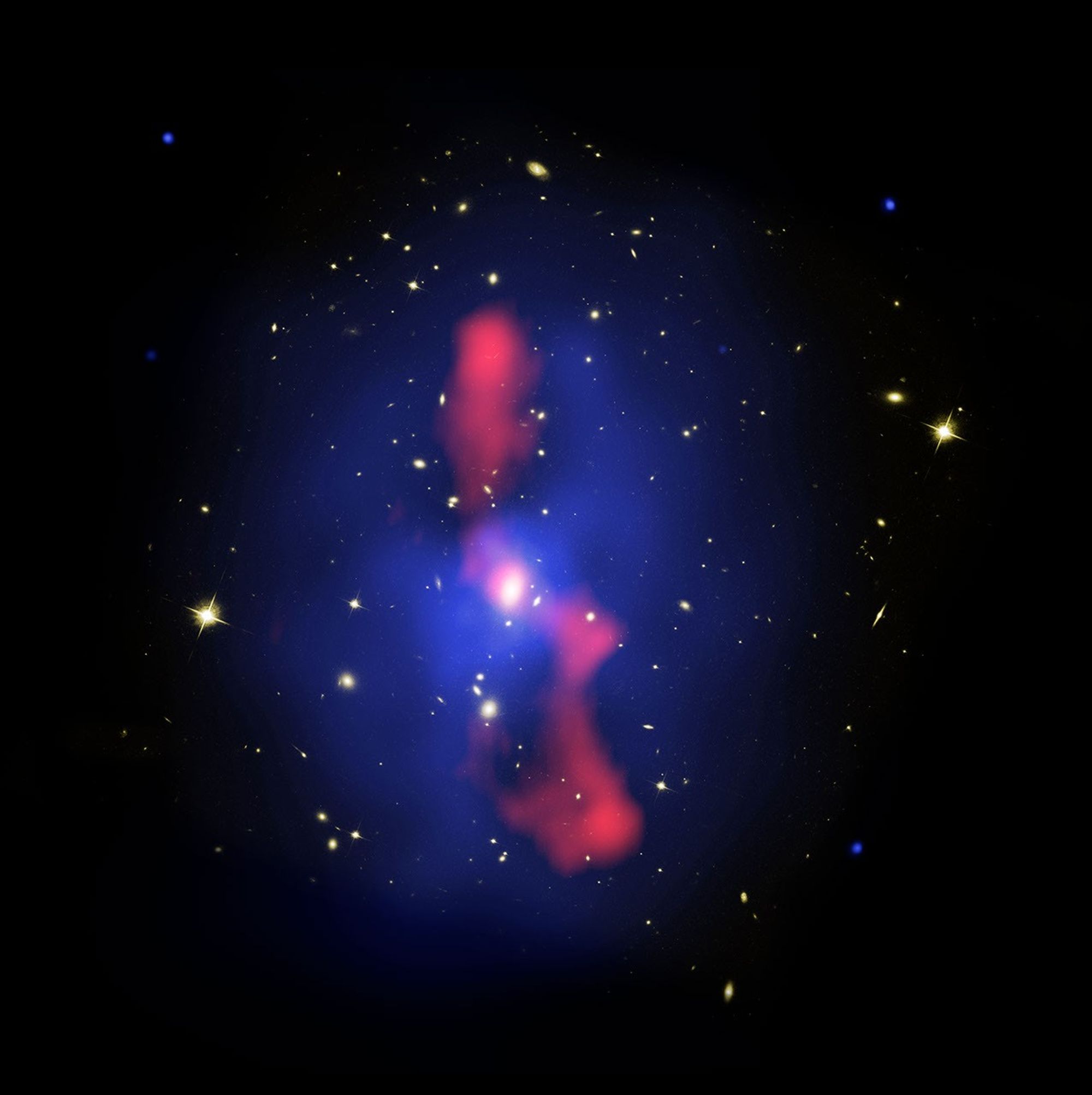 Composite Image of Galaxy Cluster MS 0735