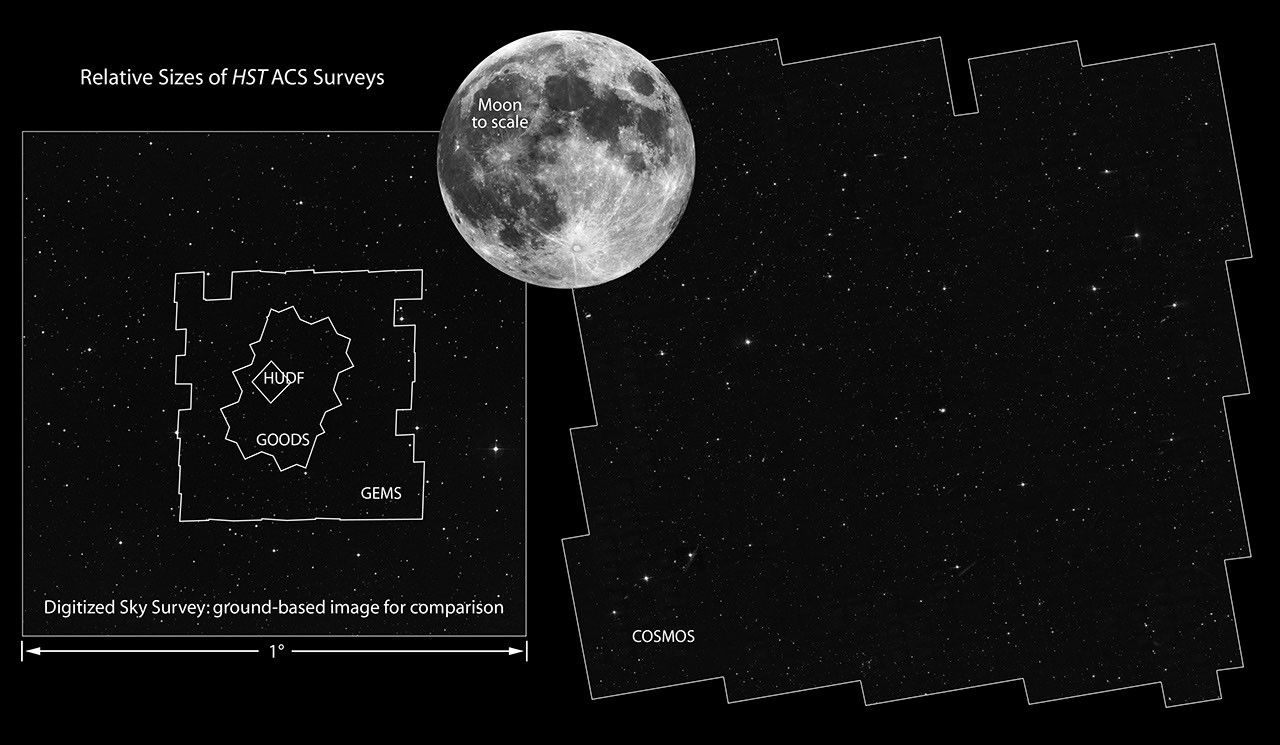 COSMOS Field Compared to Other Hubble Surveys