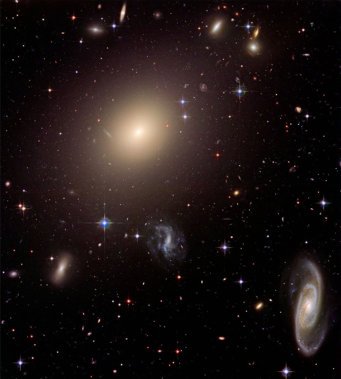Hubble Illuminates Cluster of Diverse Galaxies