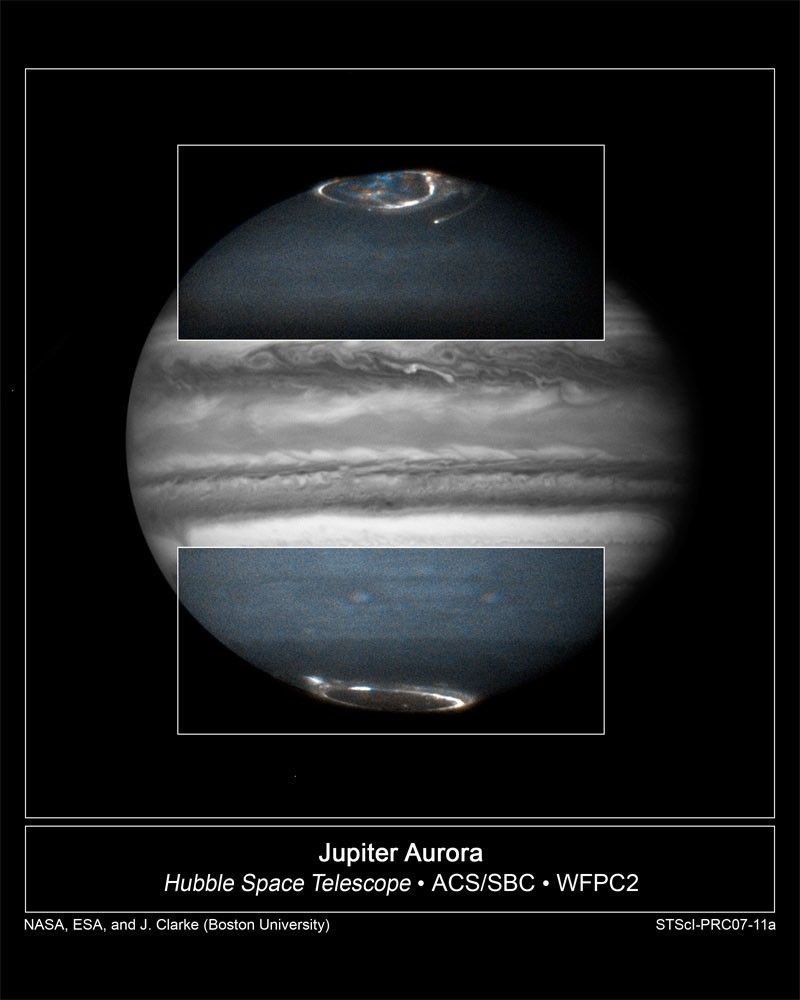 Hubble Follows Jupiter Aurorae