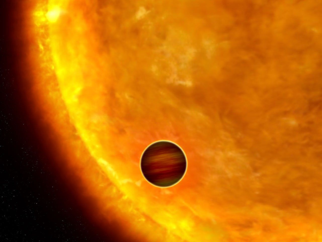 Artist's Impression of a Transiting Exoplanet