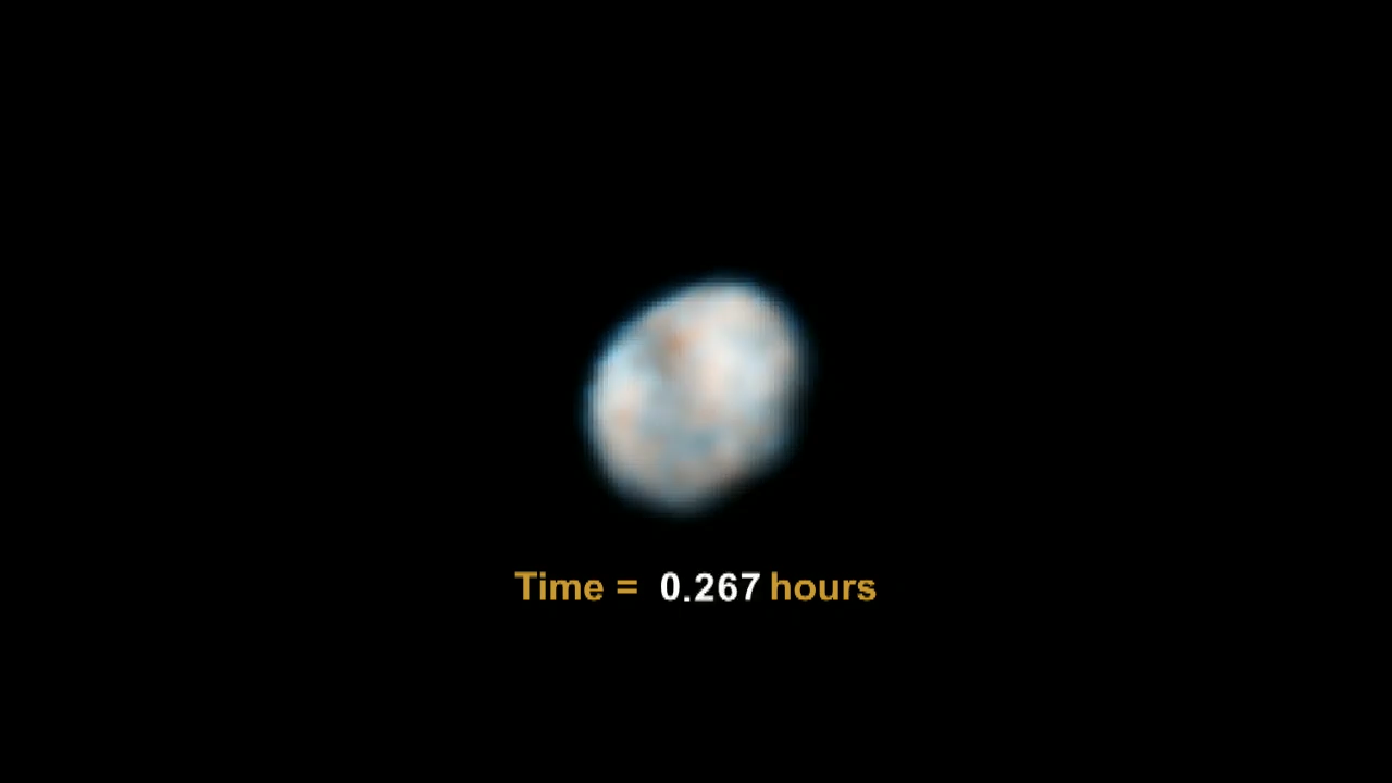 Asteroid Vesta Rotation (Annotated)