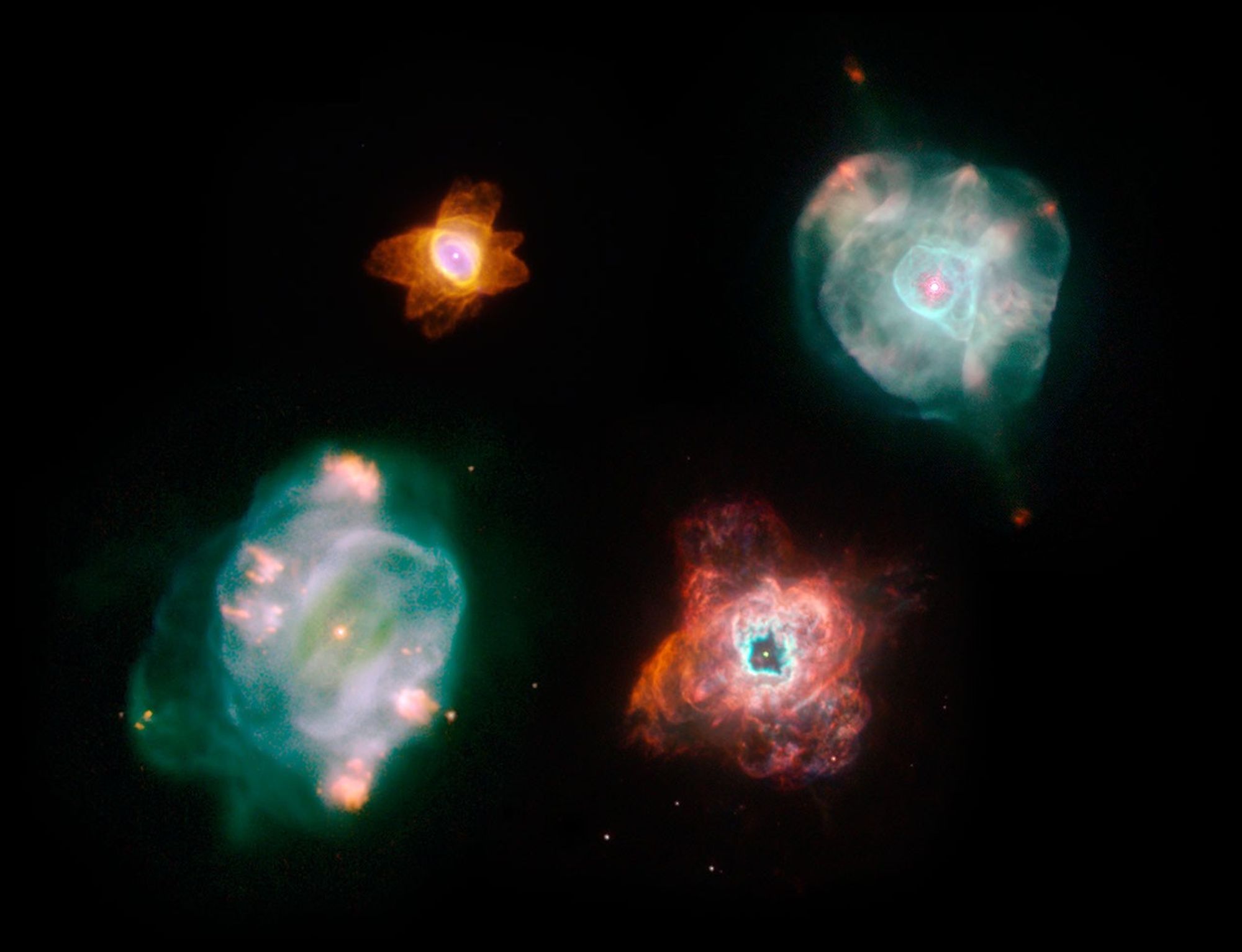 Four planetary nebulas