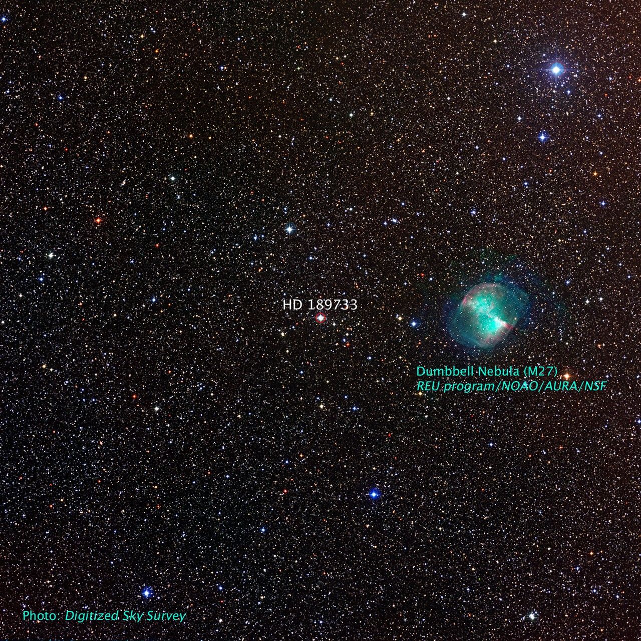 Location of Star HD 189733 on the Sky (Digitized Sky Survey)