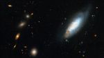 Spiral Galaxy in the Coma Cluster, Part of a Larger Hubble Image