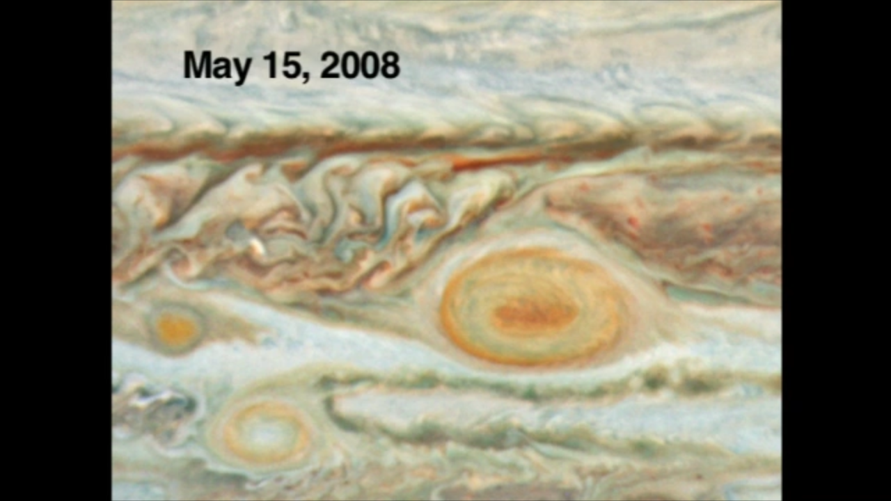 Jupiter's Latest Red Spot Overtaken by the 'Great Red Spot' (Annotated)