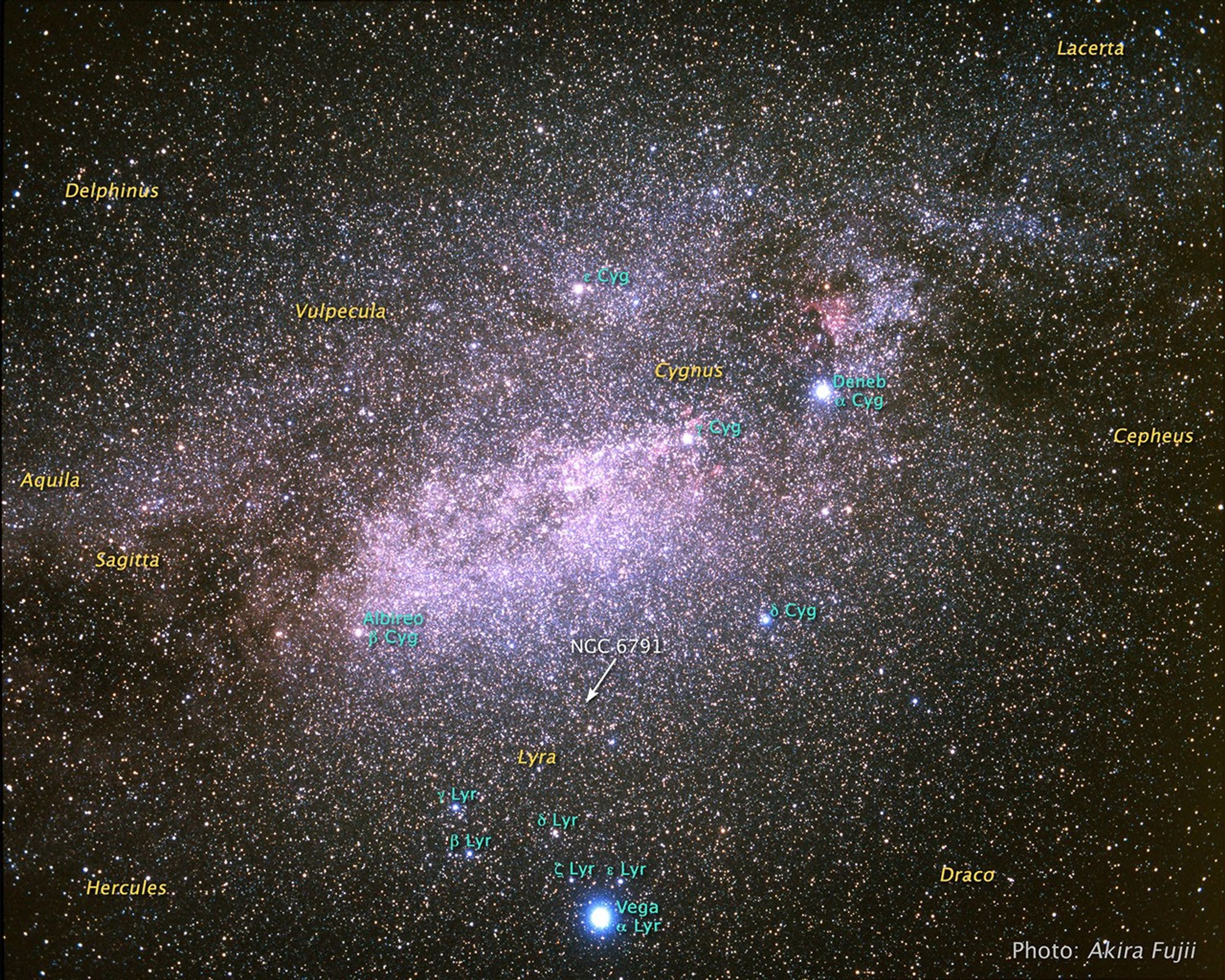 Ground-Based Image Showing Location of NGC 6791