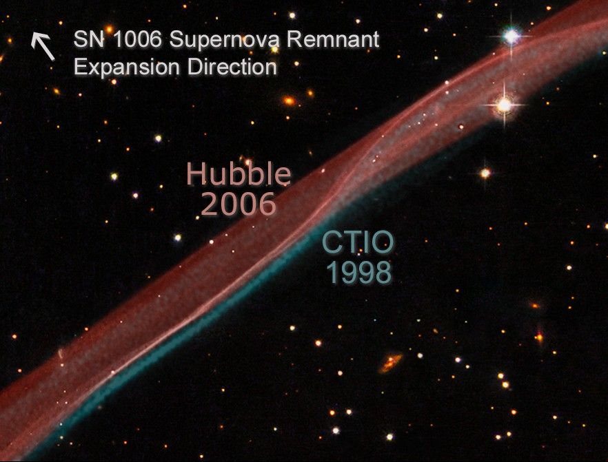 SN 1006 Supernova Remnant Expansion Comparison