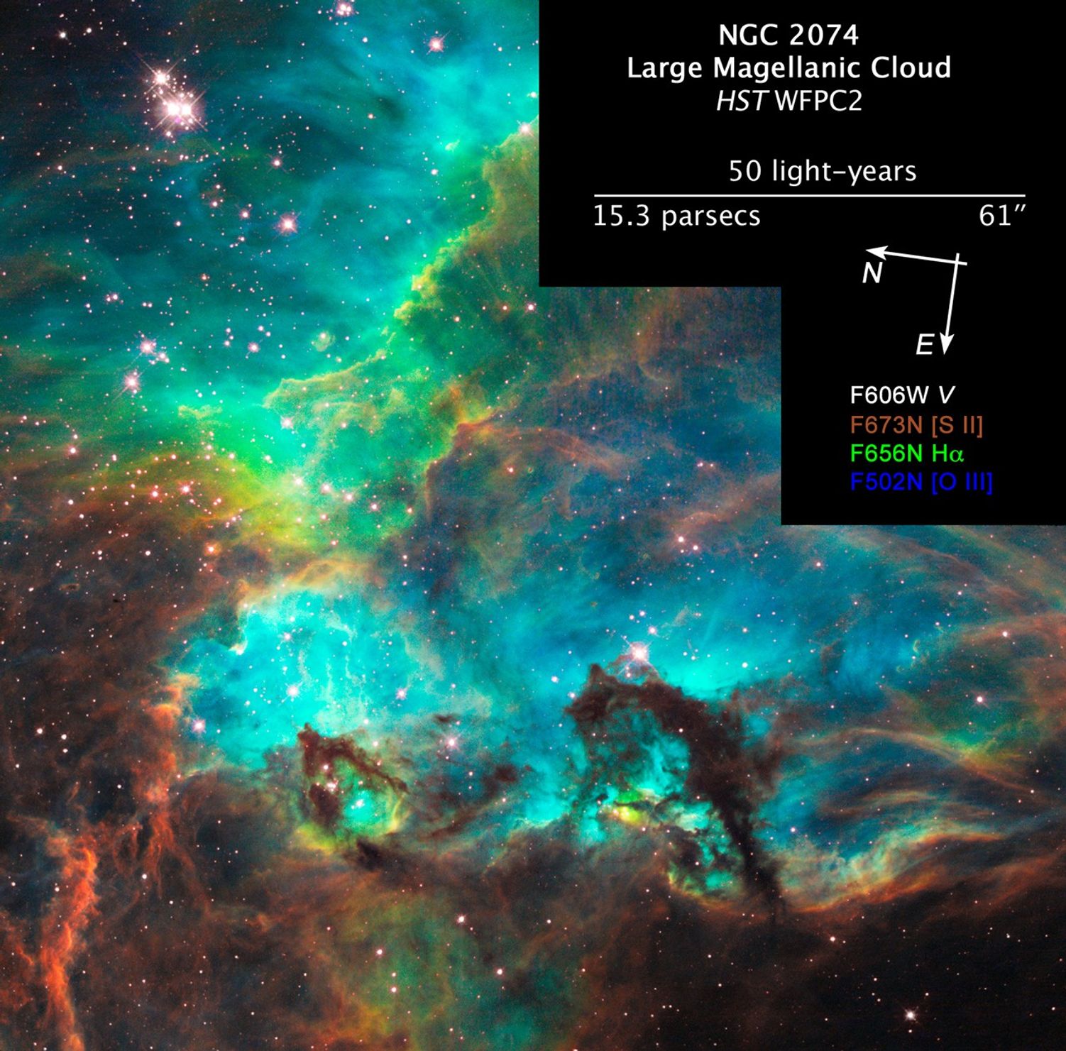 Compass File and Scale for NGC 2074