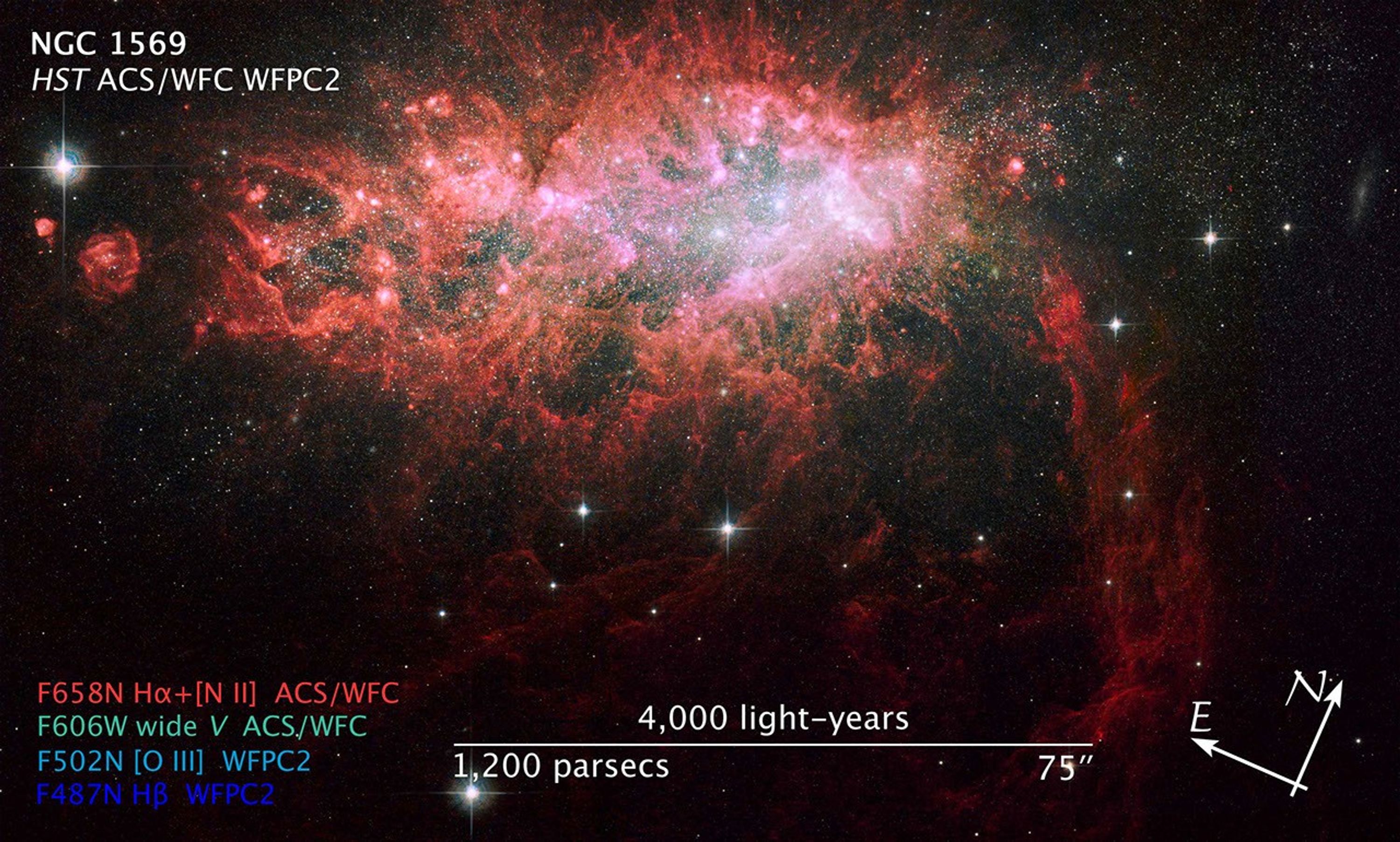 Compass and Scale Images for NGC 1569